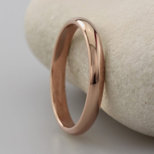 The Wanlock:  Recycled 14ct Rose Gold Wedding Ring with Polished finish