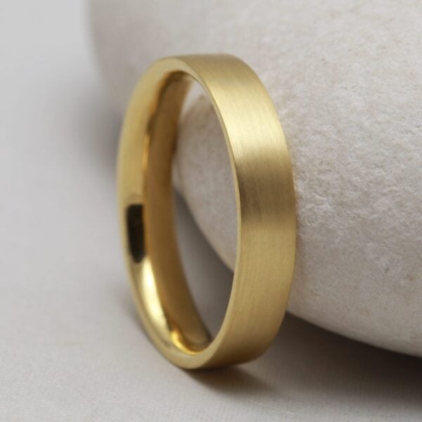 The Hadydarn: Ethical 14ct Yellow Gold Wedding Ring with Matt finish