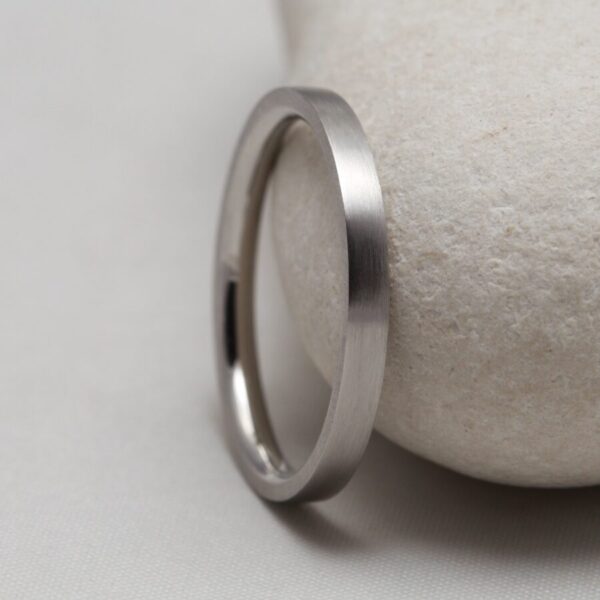 The Hadydarn: Recycled 950 Platinum Wedding Ring with Matt finish