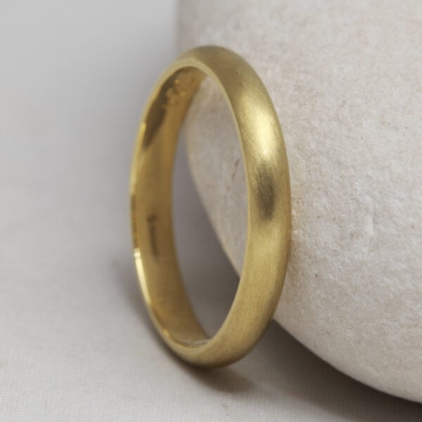 The Archan: Recycled 14ct Yellow Gold Wedding Ring with Matt finish