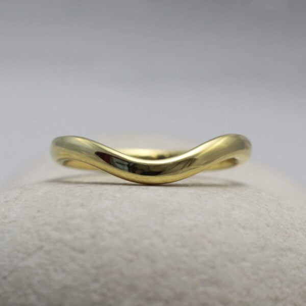 The May: Eco Friendly 18ct Gold Bespoke Curved Wedding Ring