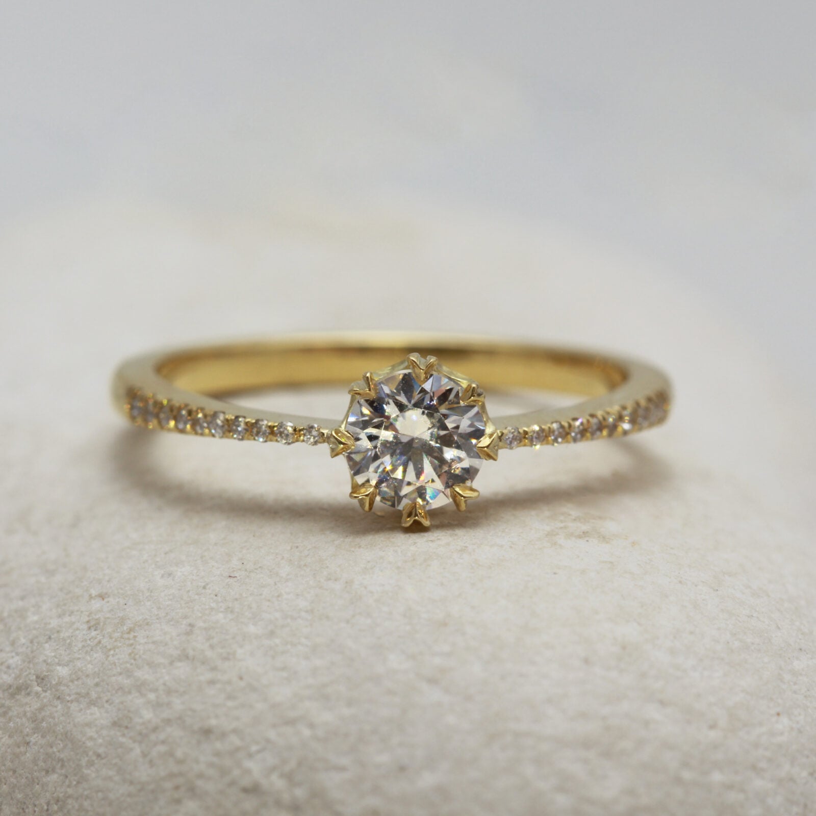 Handmade 18ct Gold Diamond Solitaire Engagement Ring