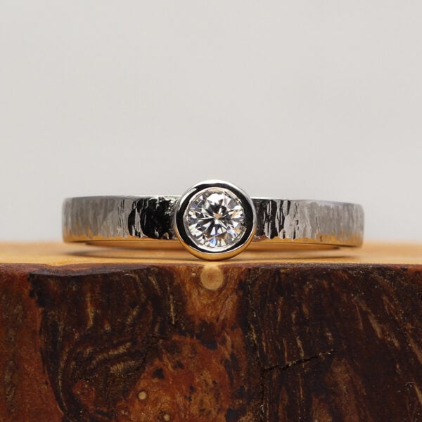 The Almond: Recycled 950 Platinum Moissanite or Diamond Ring
