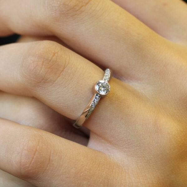 The Ruel: Handmade 18ct Rose Gold Twist Moissanite or Diamond Engagement Ring