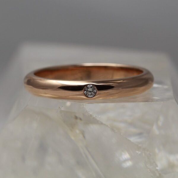 The Helmsdale: Ethical 18ct Rose Gold Ring with Diamond or Moissanite