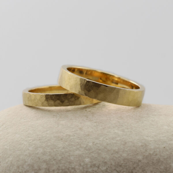The Cavanacaws: Ethical 14ct Yellow Gold Matching Wedding Ring Set