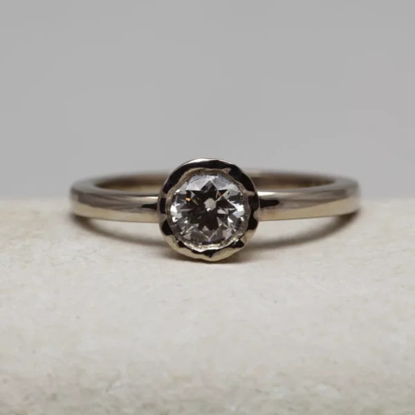 The Foreburn: Handmade 18ct White Gold Diamond or Moissanite Engagement Ring