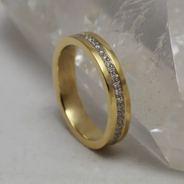 The Herive: Handmade 18ct Yellow Gold Full Eternity Wedding Ring