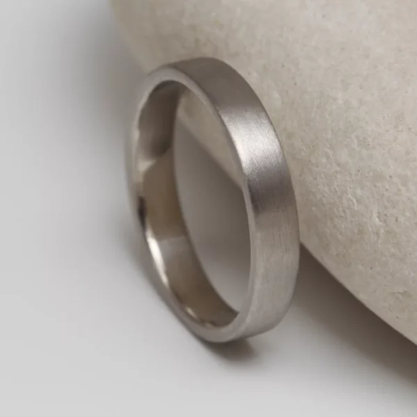 The Avoca: Handmade 950 Platinum Wedding Ring with Matt finish