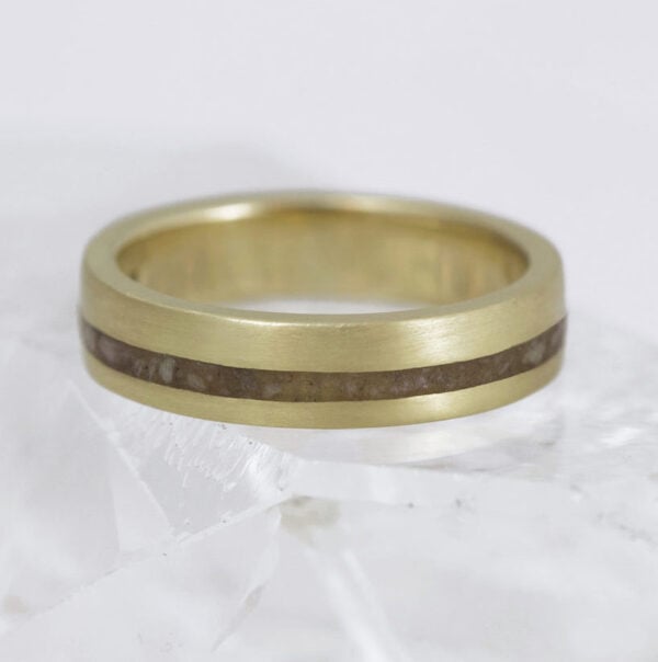 The Elvanfoot: Handmade 14ct Yellow Gold Ring with Deer Antler Inlay