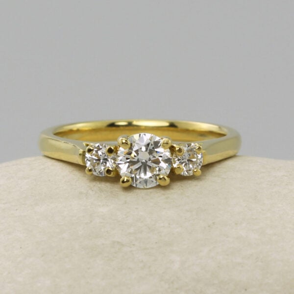 The Cloan: Ethical 18ct Gold Diamond or Moissanite Trilogy Engagement Ring