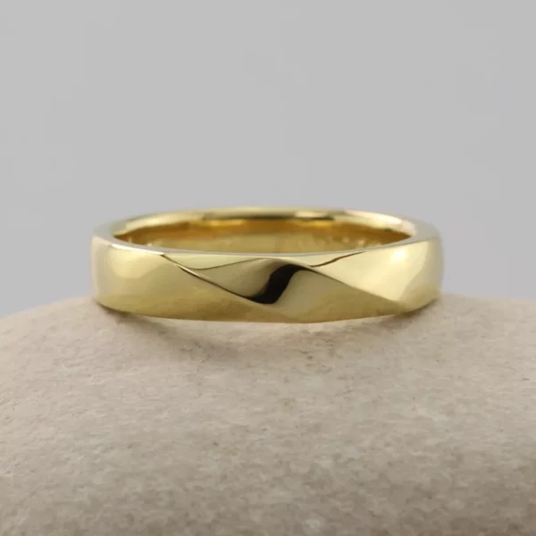 The Tyne: Ethical 18ct Yellow Gold Twist Wedding Ring
