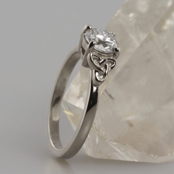 The Glengawna: 950 Platinum Celtic Trinity Knot Solitaire Moissanite or Diamond Engagement Ring