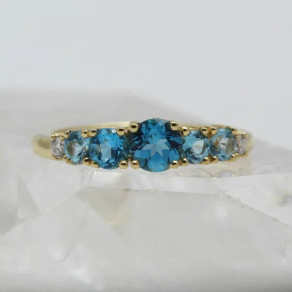 The Tay: 14ct Yellow Gold Topaz and Diamond Ring
