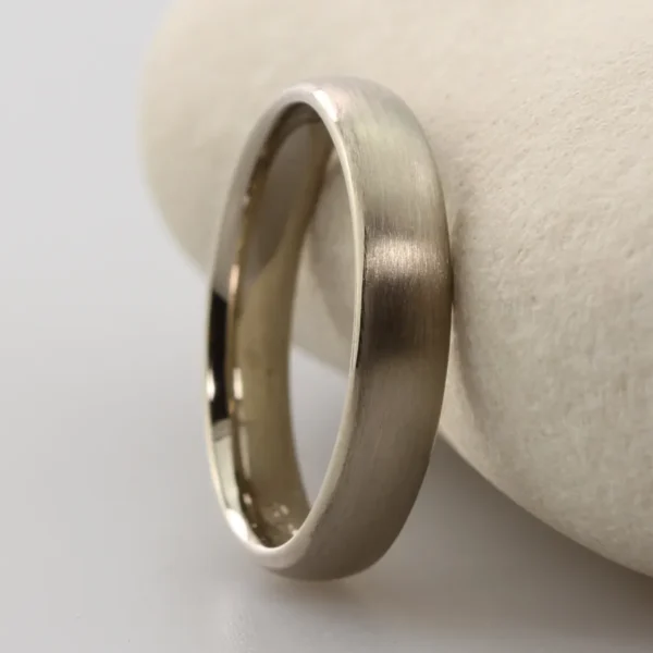 The Newlands: Handmade 14ct White Gold Wedding Ring with Matt finish