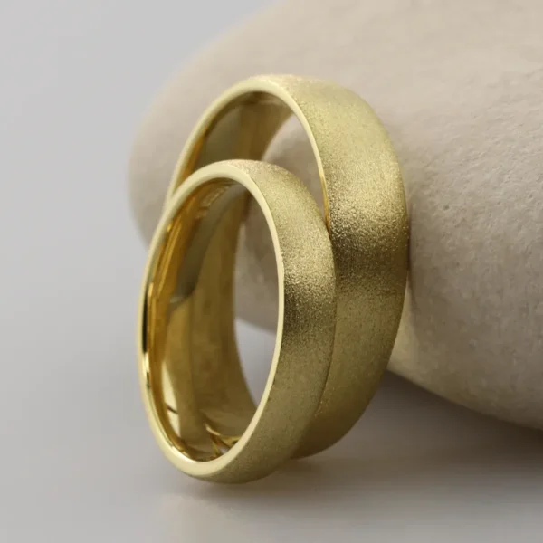 The Lochys: Eco 18ct Gold Matching Wedding Band Set