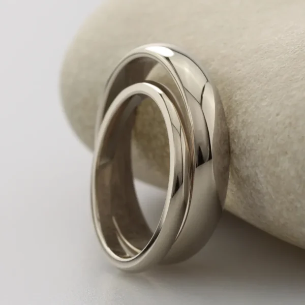 The Wanlocks: Recycled 18ct White Gold Matching Wedding Rings