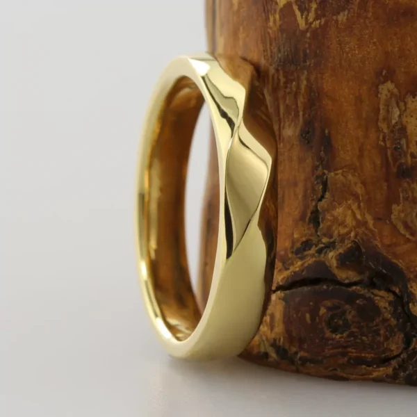 The Tyne: Ethical 18ct Yellow Gold Twist Wedding Ring