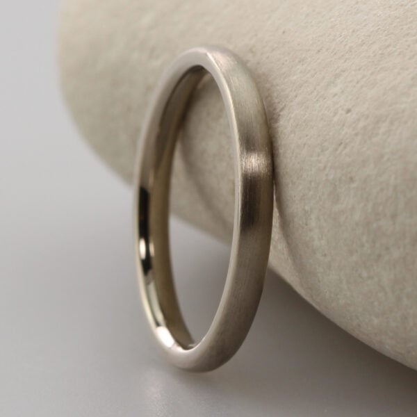 The Newlands: Handmade 14ct White Gold Wedding Ring with Matt finish
