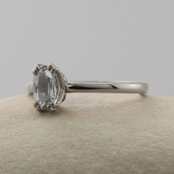 The Finn: Handmade 950 Platinum Oval Diamond or Moissanite Engagement Ring