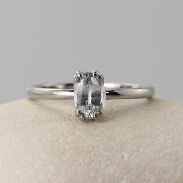 The Finn: Handmade 950 Platinum Oval Diamond or Moissanite Engagement Ring