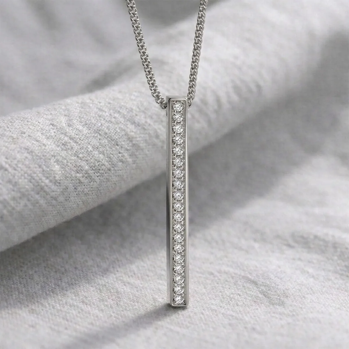 Ethical 950 Platinum Diamond Bar Necklace