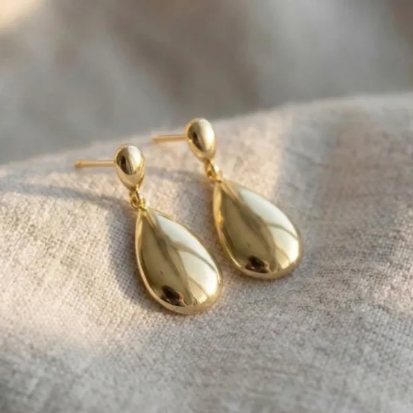 The Snowdonia Medium Drop Earrings: 9ct Yellow Gold