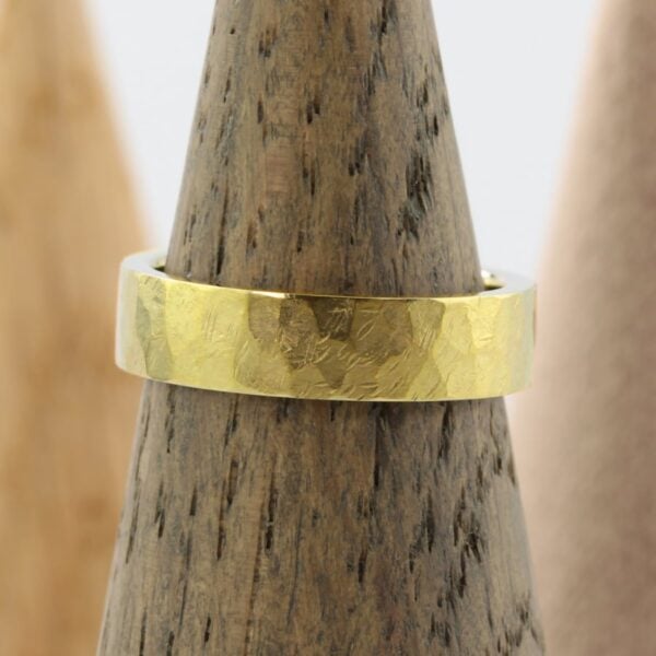 The Cavanacaw: Ethical 18ct Yellow Gold Wedding Ring with Hammered finish