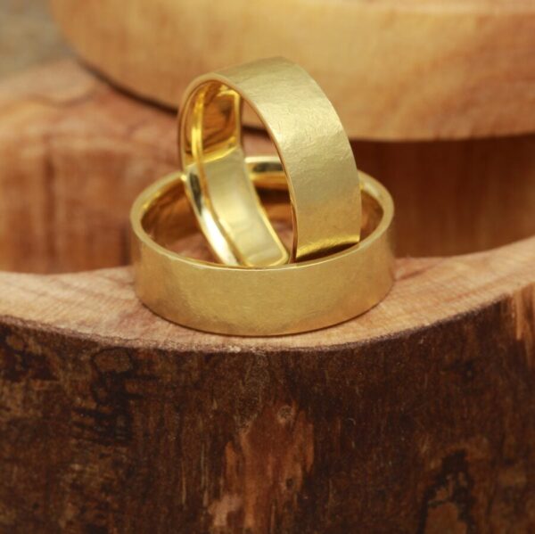 The Fiddichs: Eco 9ct Yellow Gold Matching Wedding Bands