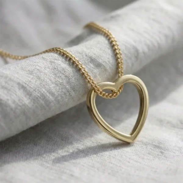 Handmade 18ct Yellow Gold Open Heart Pendant